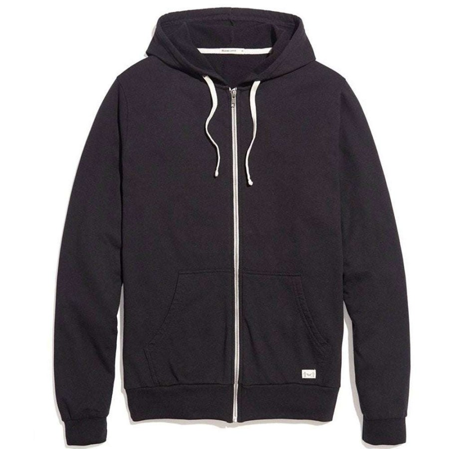 * Marine Layer Men'S Black Afternoon Hoodie | Full Zips