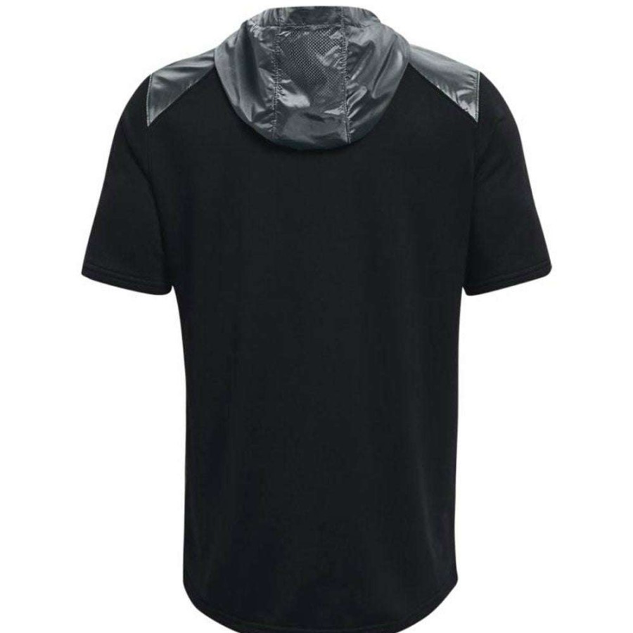 * Under Armour Men'S Black/White Command Short Sleeve Hoodie | Quarter Zips