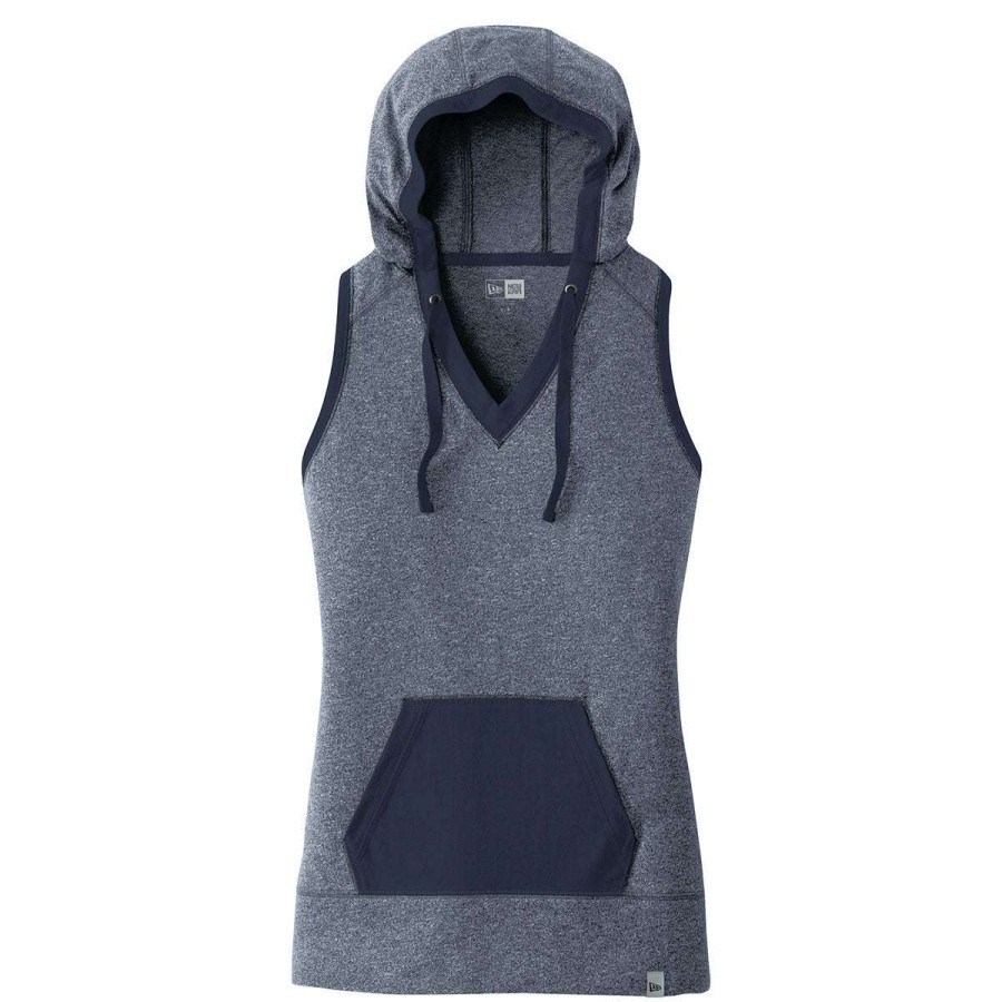 * New Era Women'S True Navy Twist/True Navy Heritage Blend Hoodie Tank | Sweatshirts