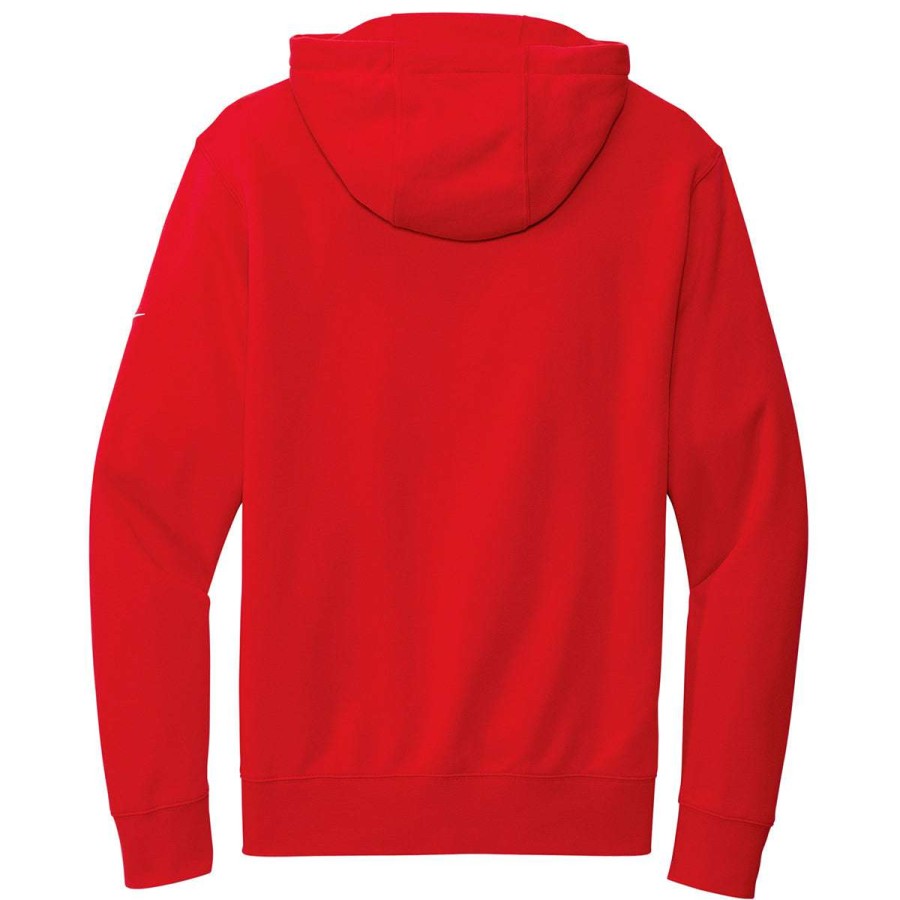 * Nike Men'S University Red Club Fleece Sleeve Swoosh Full-Zip Hoodie | Full Zips