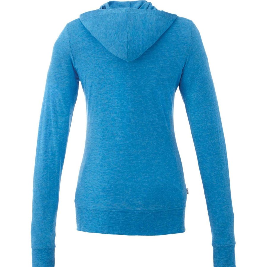 * Elevate Women'S Olympic Blue Heather Garner Knit Full Zip Hoodie | Full Zips