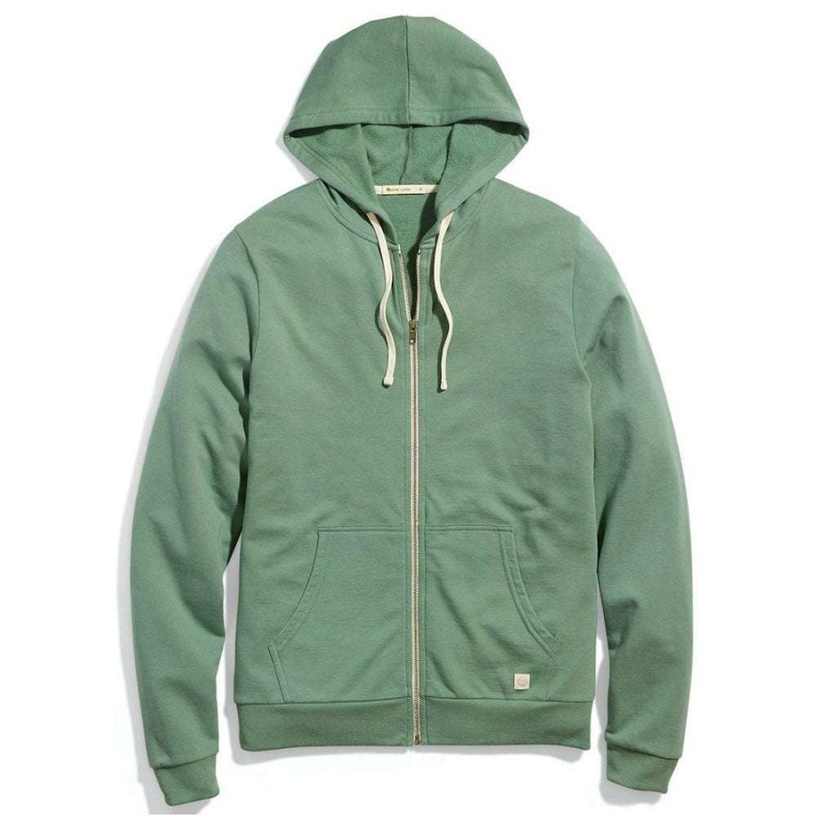 * Marine Layer Men'S Sage Green Afternoon Hoodie | Full Zips