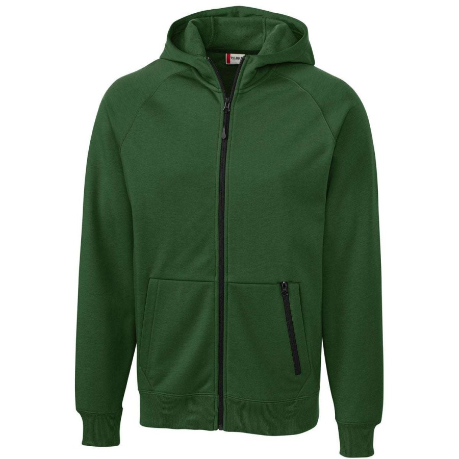 * Clique Men'S Bottle Green Lund Fleece Zip Hoodie | Full Zips