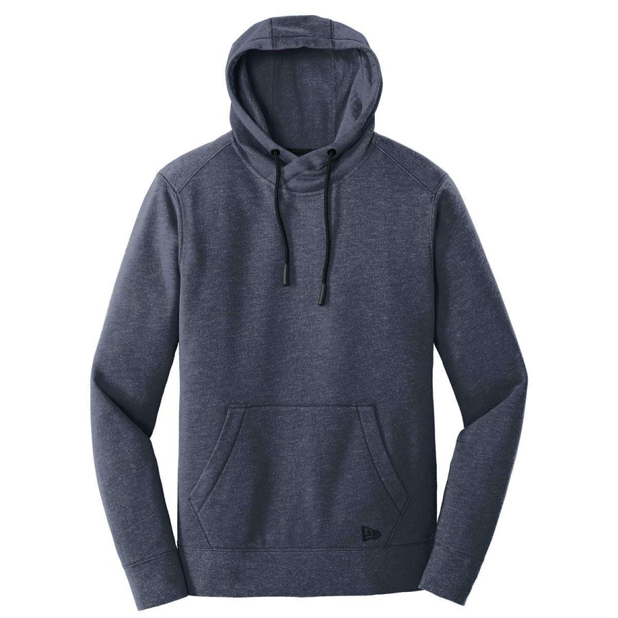 * New Era Men'S True Navy Heather Tri-Blend Fleece Pullover Hoodie | Sweatshirts